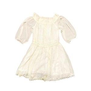 Lulumari Sheer Lacy 1/2 Sleeve Pullover Mini Dress Size M‎